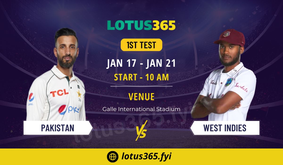 You are currently viewing Clash of Titans: Pakistan vs West Indies 1st Test – Key Players and Predictions | Lotus365